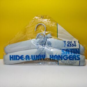 Vintage Set of 2 Satin Hide-Away Clothes Hanger 6336 hide a way
